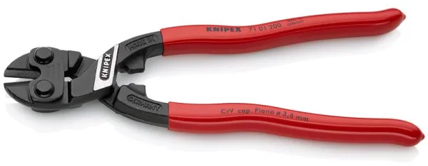 Knipex KNIPEX CoBolt® Kompakti pulttileikkuri musta atramentoitu, muovipäällysteinen 200 mm