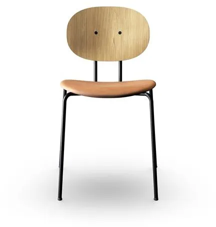 Sibast Furniture Piet Hein Ruokapöydän tuoli Musta Tammesta ja Konjakinvärinen Nahka